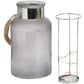 Frosted Glass Lantern with Rope Detail and Interior LED