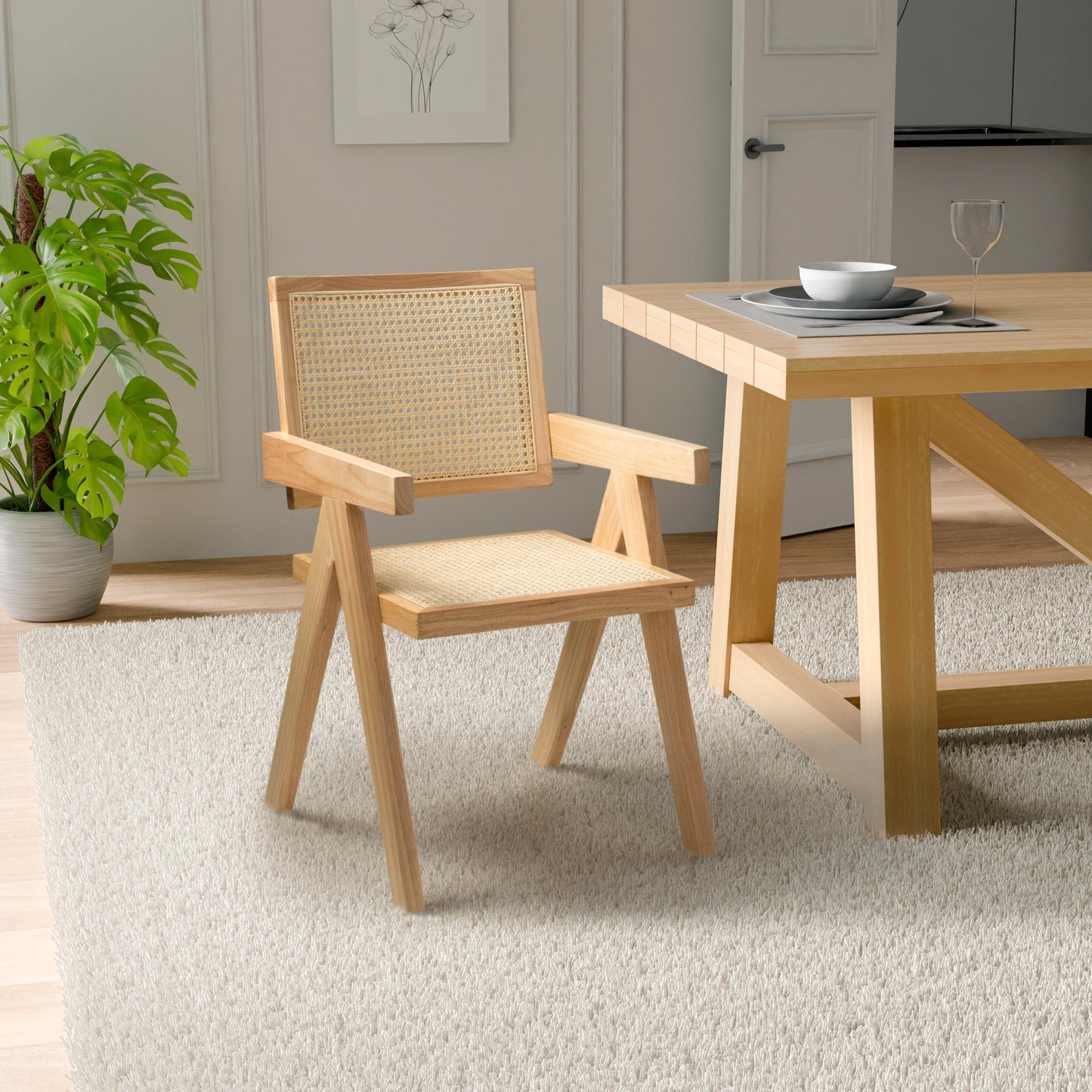 Dublin Rattan Natural Dining Chair