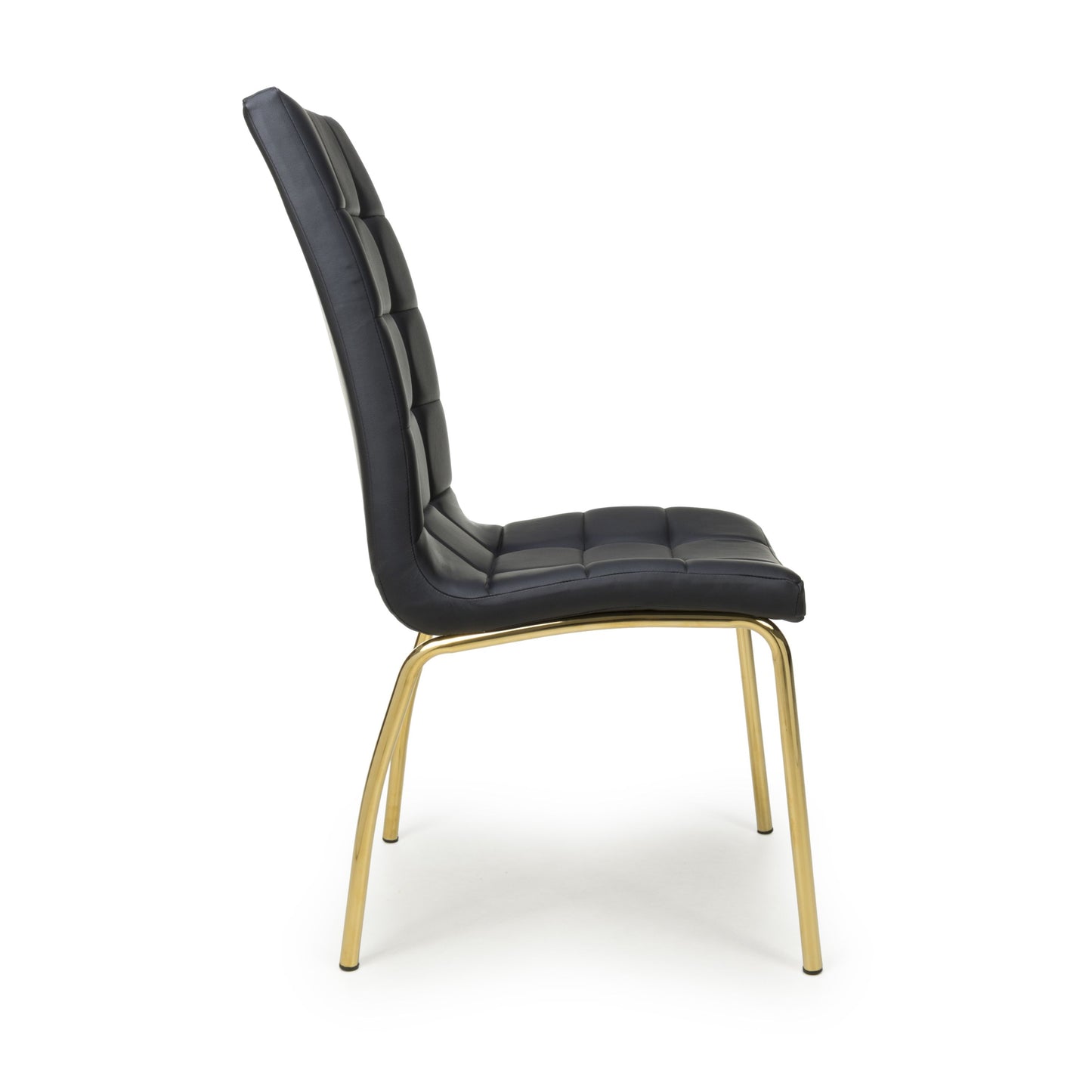 Jenner Leather Effect Black/Gold Dining Chair