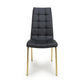 Jenner Leather Effect Black/Gold Dining Chair