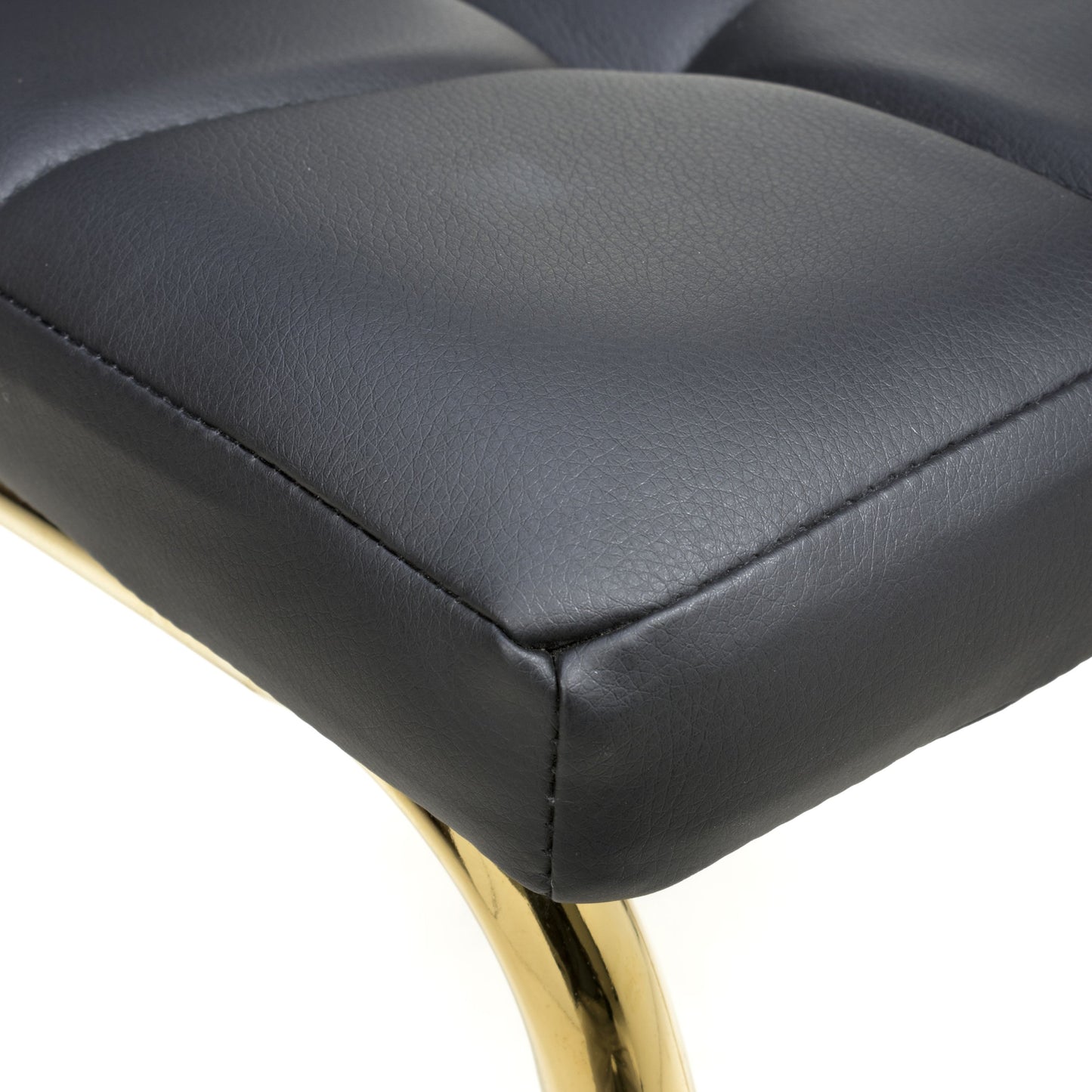 Jenner Leather Effect Black/Gold Dining Chair