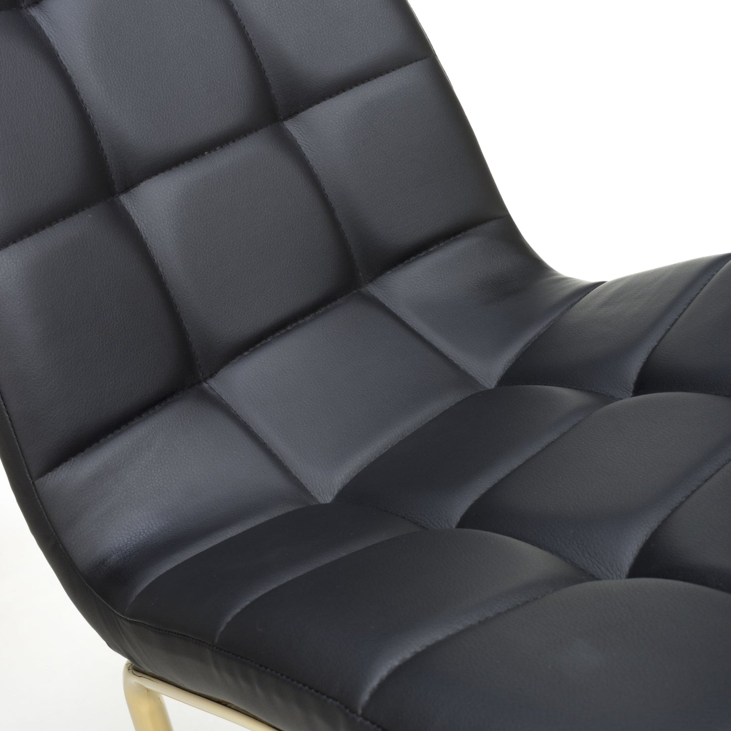 Jenner Leather Effect Black/Gold Dining Chair