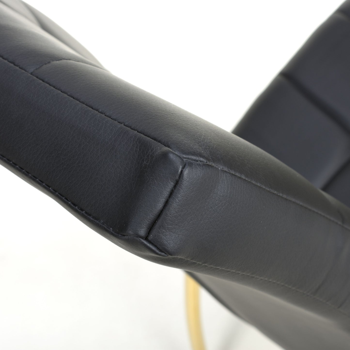 Jenner Leather Effect Black/Gold Dining Chair