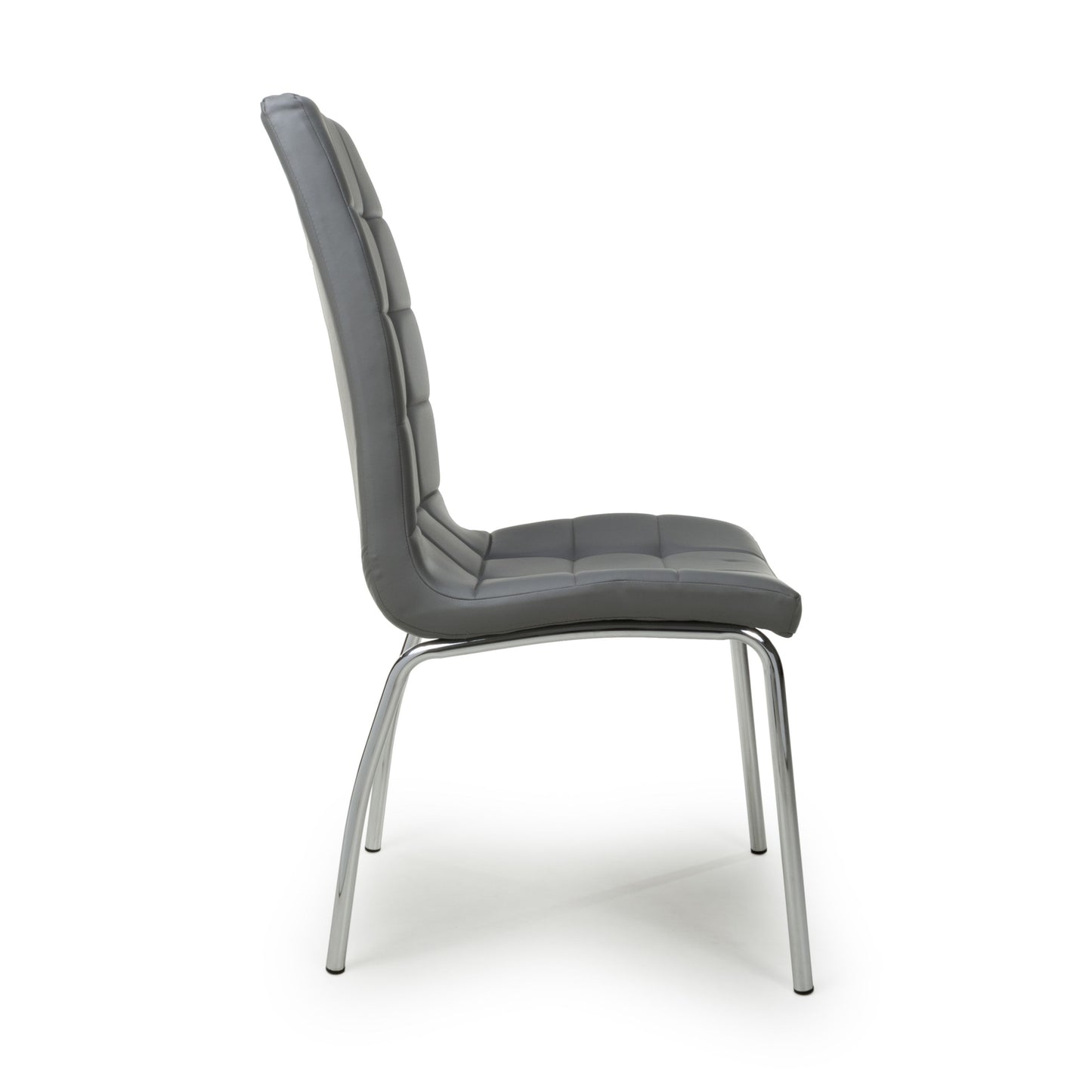 Jenner Leather Effect Grey/Chrome Dining Chair