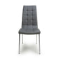 Jenner Leather Effect Grey/Chrome Dining Chair