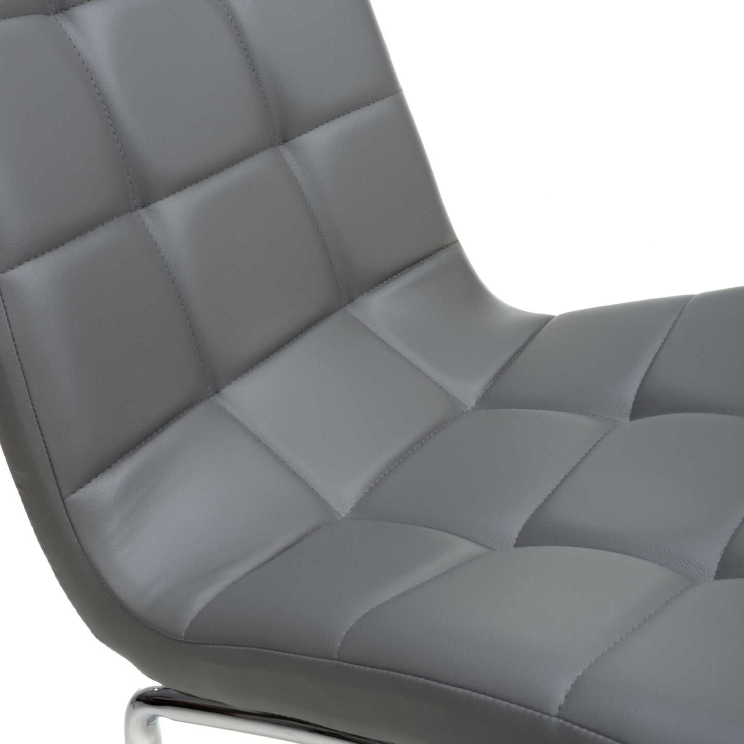 Jenner Leather Effect Grey/Chrome Dining Chair