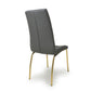 Jenner Leather Effect Grey/Gold Dining Chair