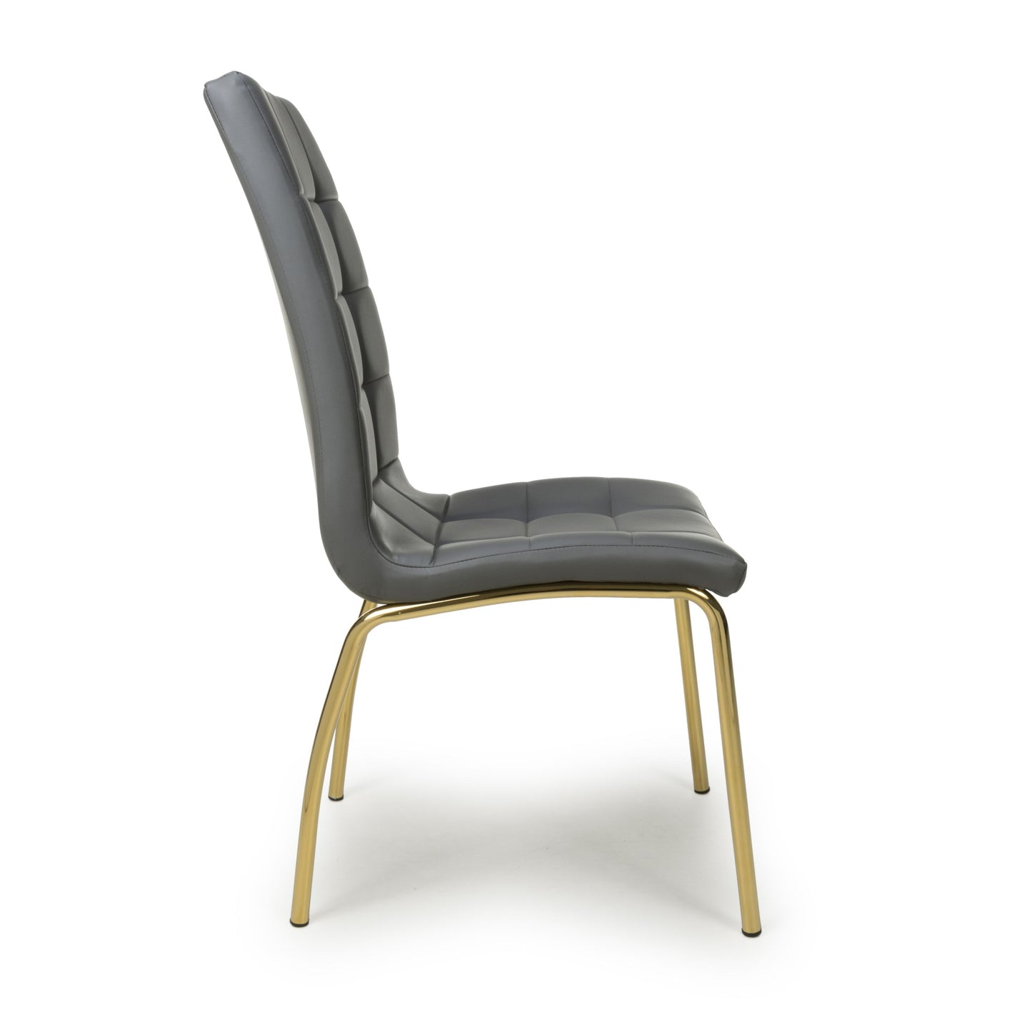 Jenner Leather Effect Grey/Gold Dining Chair