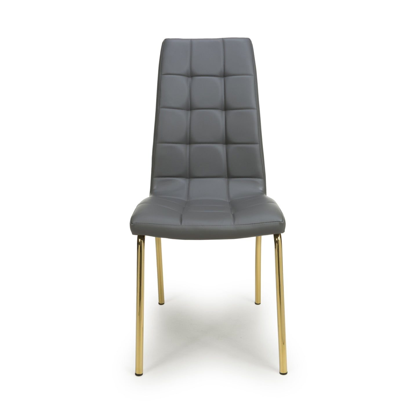 Jenner Leather Effect Grey/Gold Dining Chair