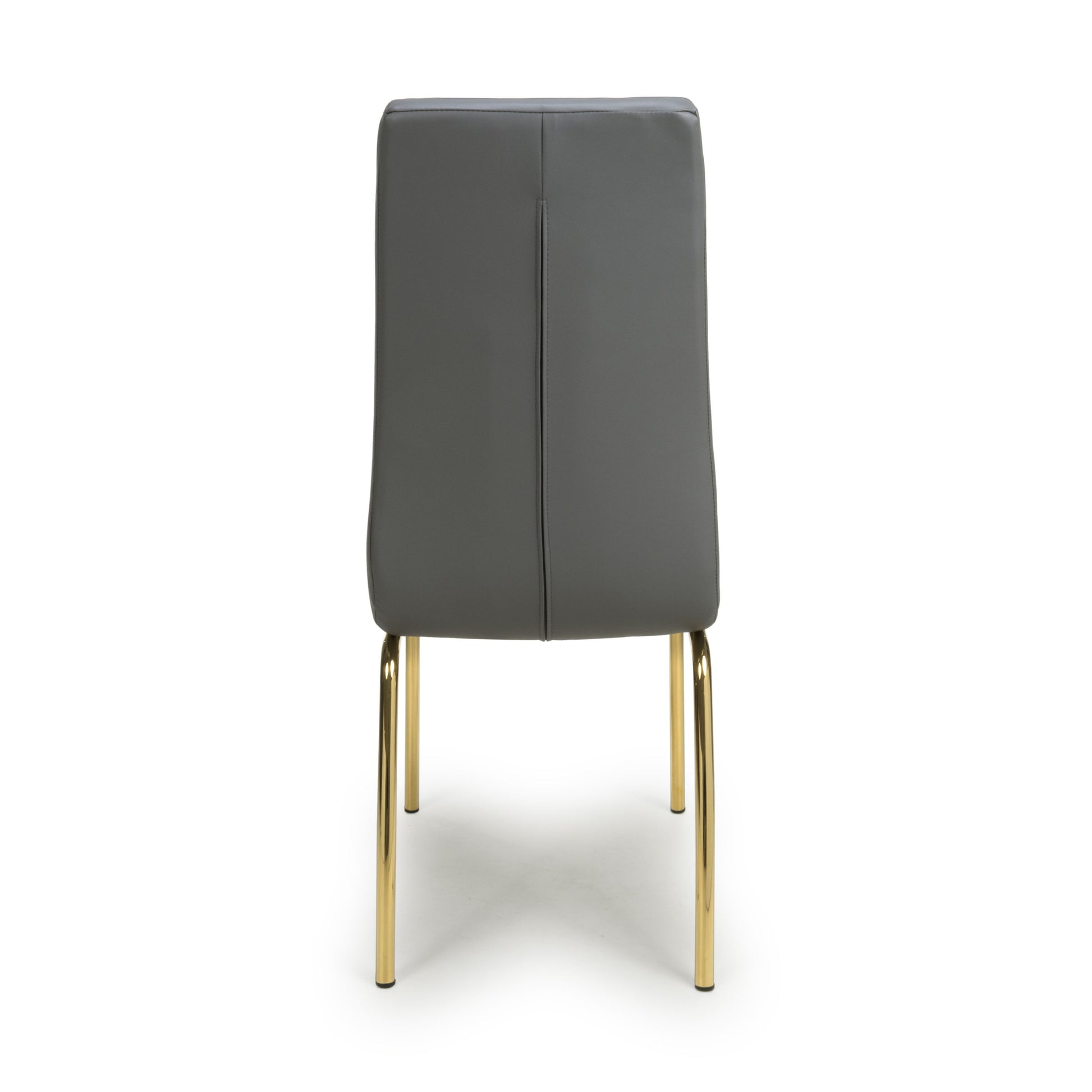 Jenner Leather Effect Grey/Gold Dining Chair