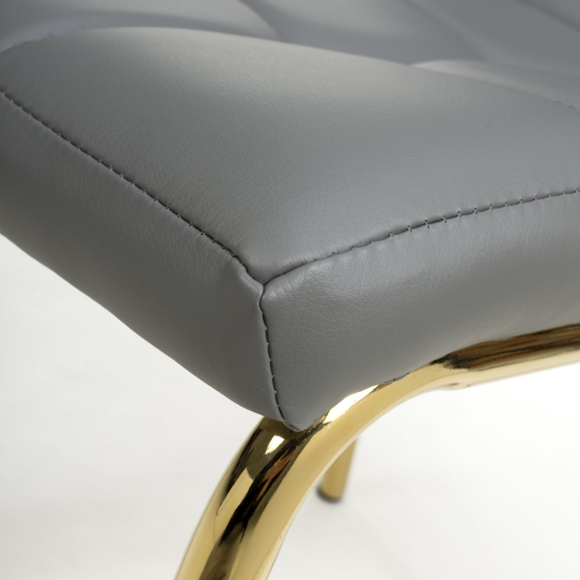 Jenner Leather Effect Grey/Gold Dining Chair