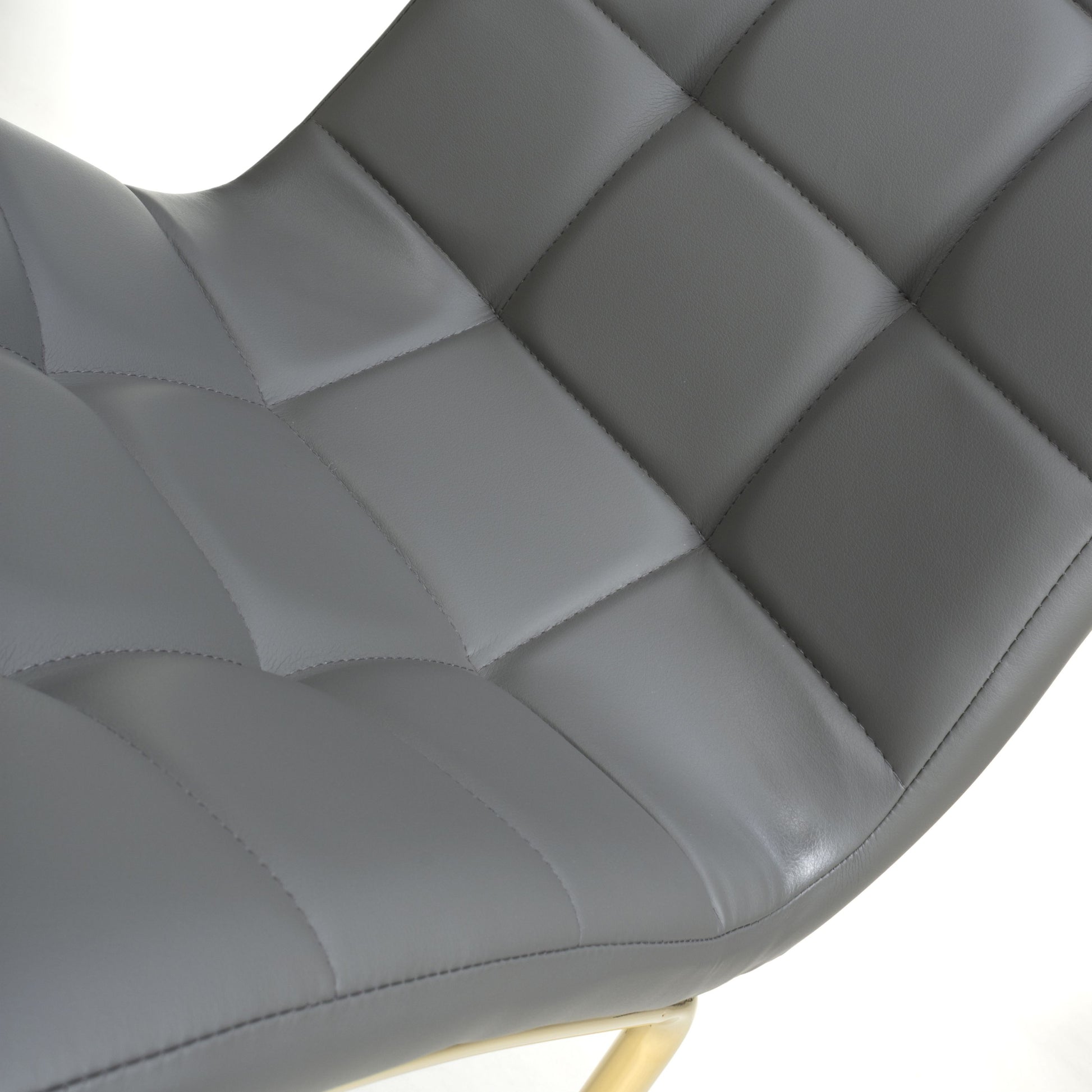 Jenner Leather Effect Grey/Gold Dining Chair