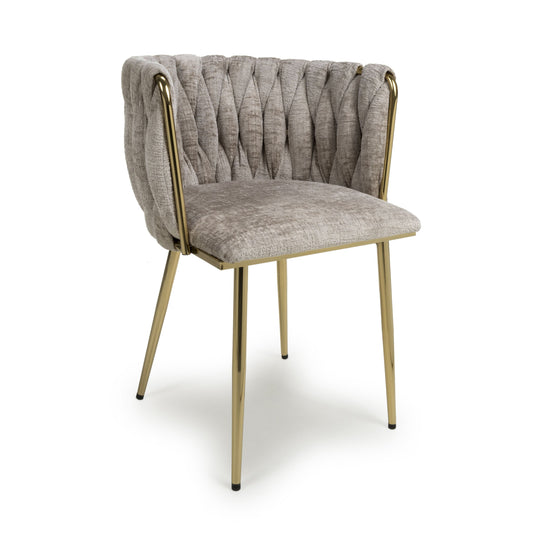 Ontario Chenille Effect Mink Dining Chair