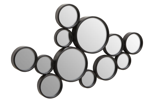 Persephone Large Black Multi Circles Wall Mirror