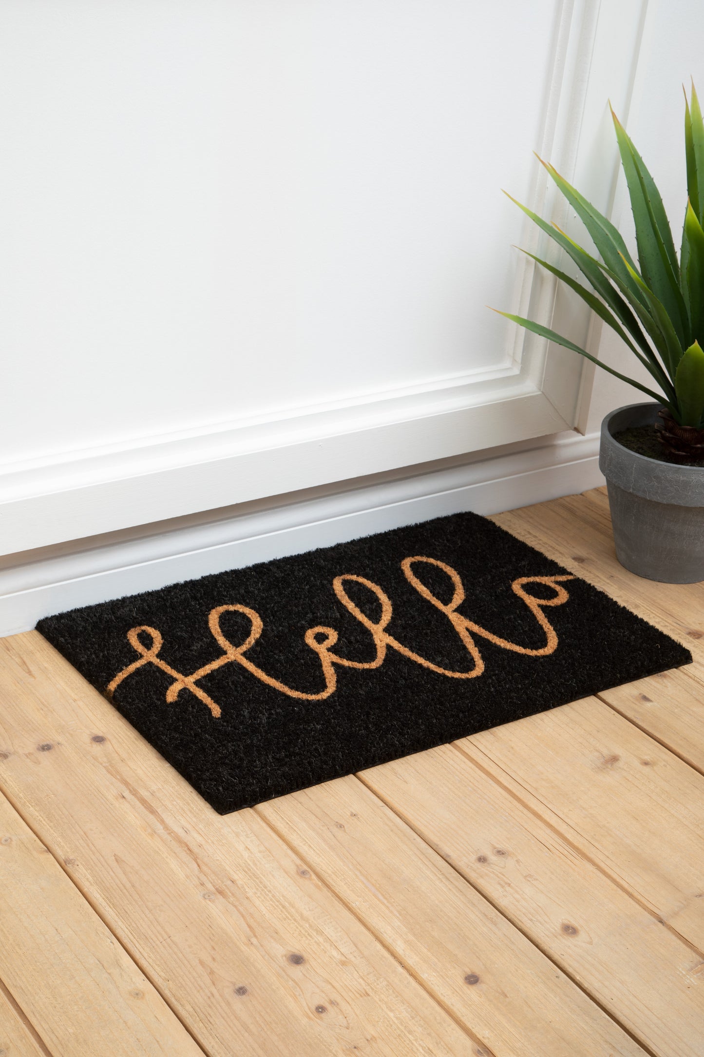 Filta Hello Black Coir Doormat