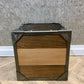 CONTEMPORARY STYLE SIDE TABLES IN WOOD AND IRON FINISH