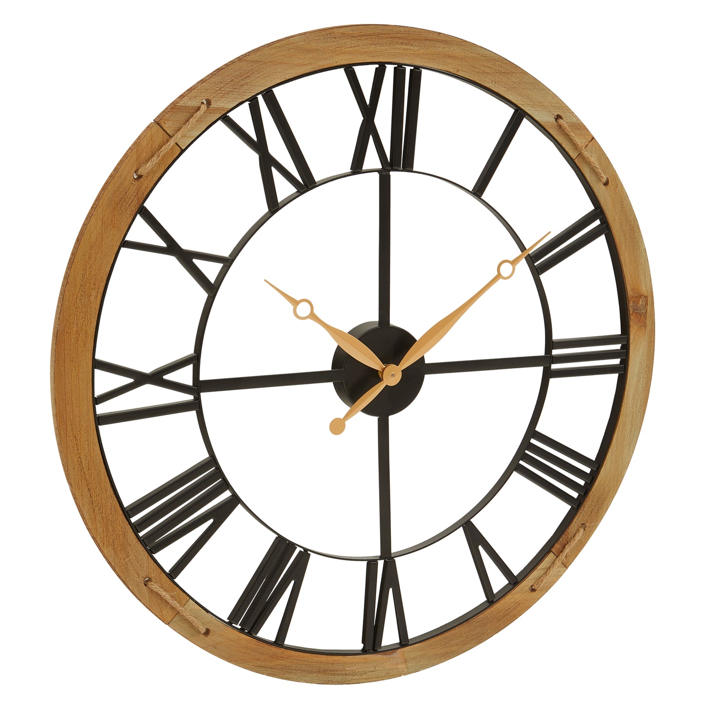 Vitus Black Metal Wall Clock with Gold Finish Hands