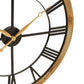 Vitus Black Metal Wall Clock with Gold Finish Hands