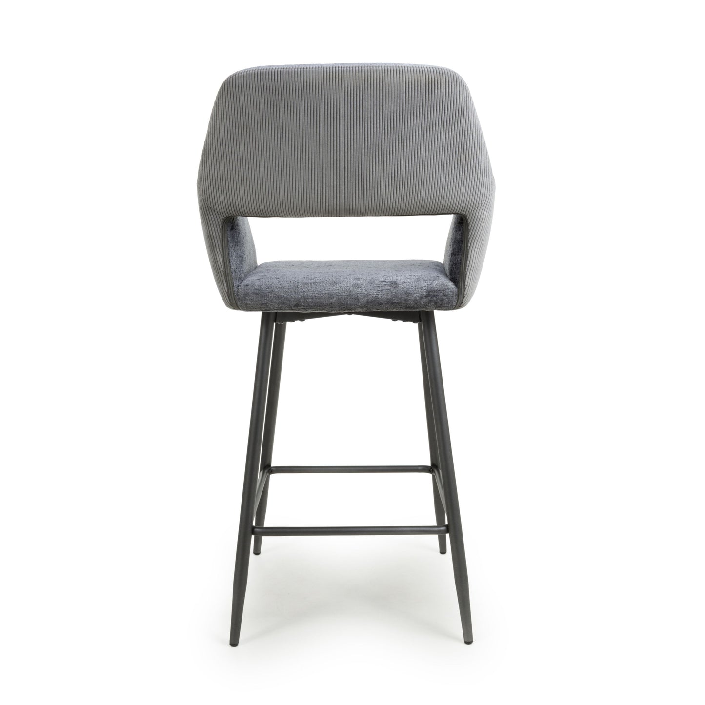 Sorento Chenille Corduroy Blue/Grey Bar Chair