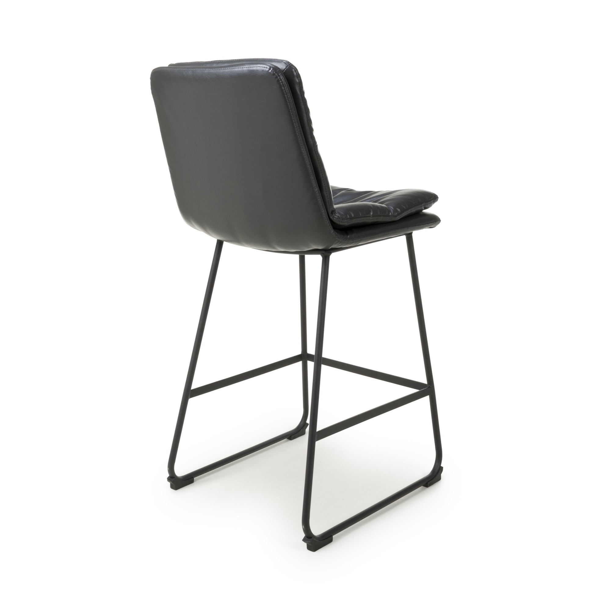 Argyle Leather Effect Dark Grey Bar Chair