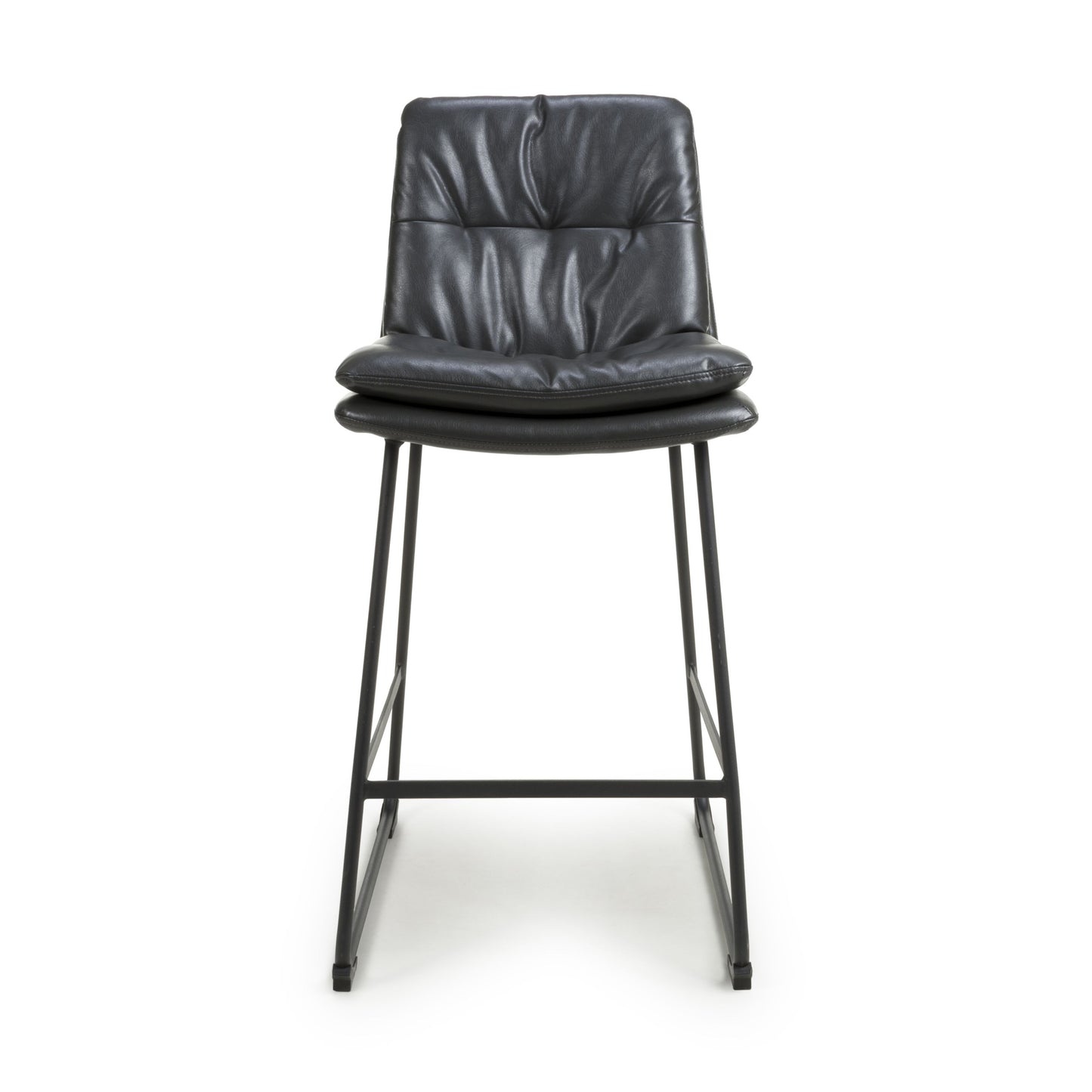 Argyle Leather Effect Dark Grey Bar Chair