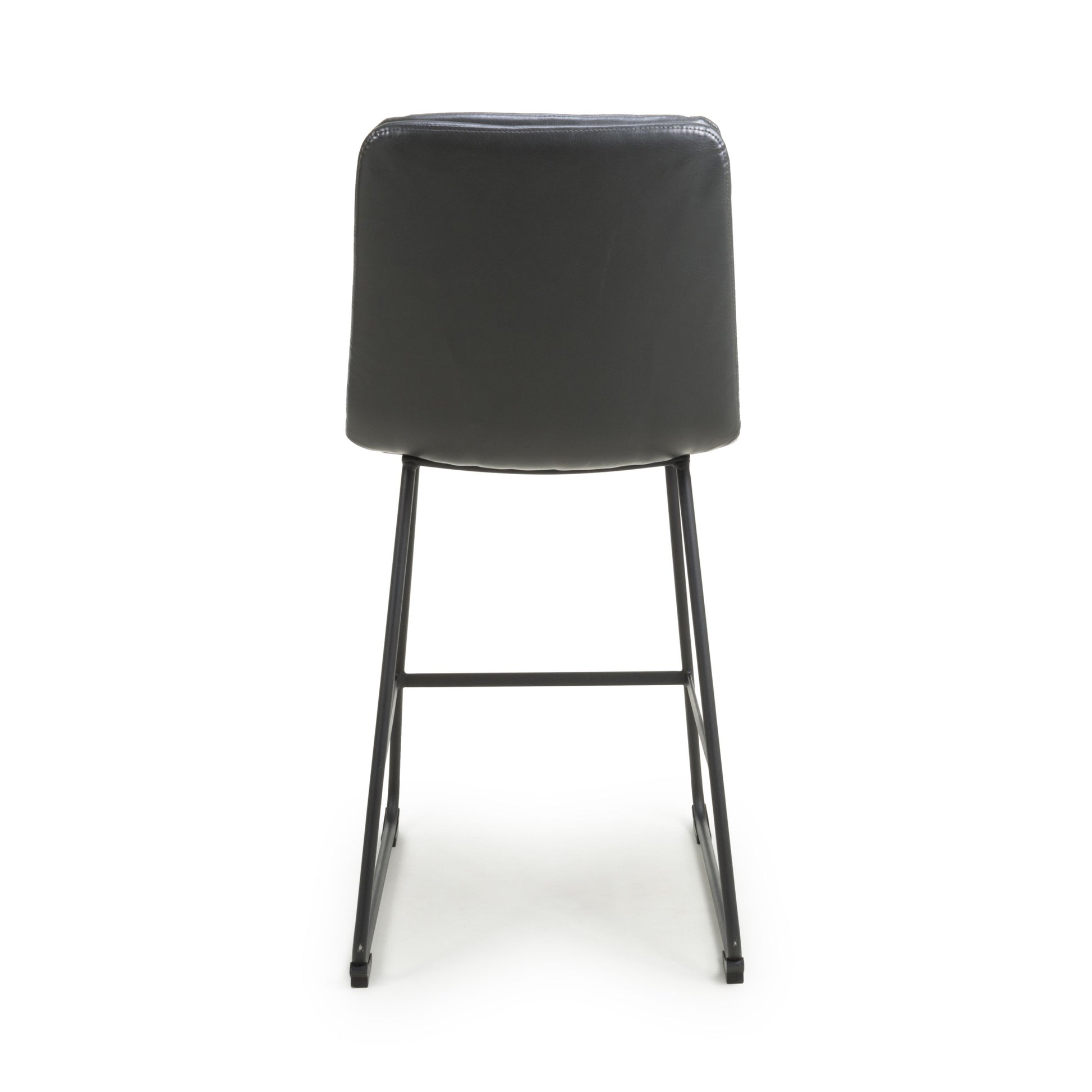 Argyle Leather Effect Dark Grey Bar Chair