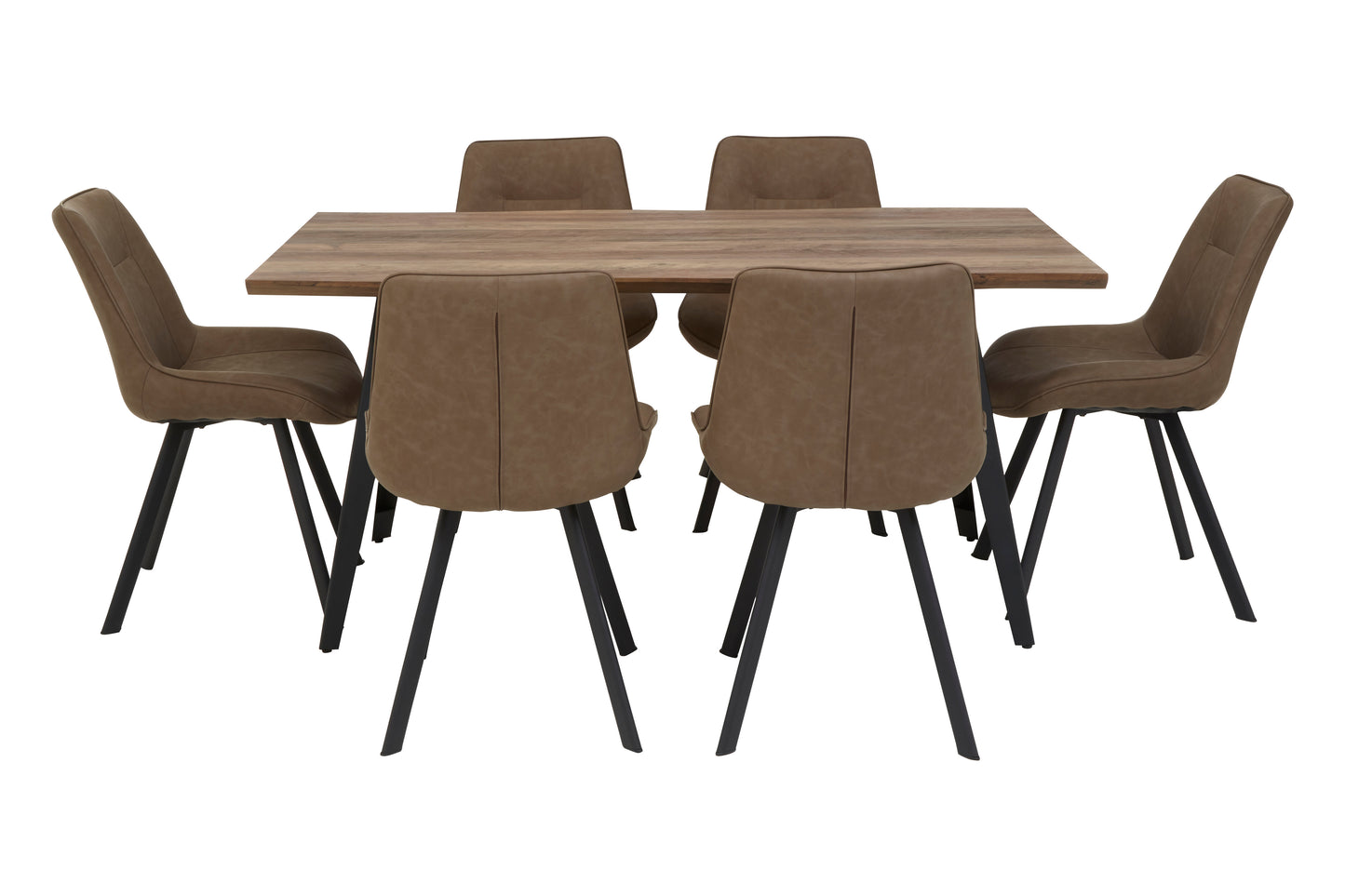 Westford 7pc Rectangular Brown Dining Set