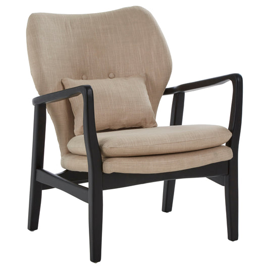 Stockholm Beige Chair With Black Wooden Frame