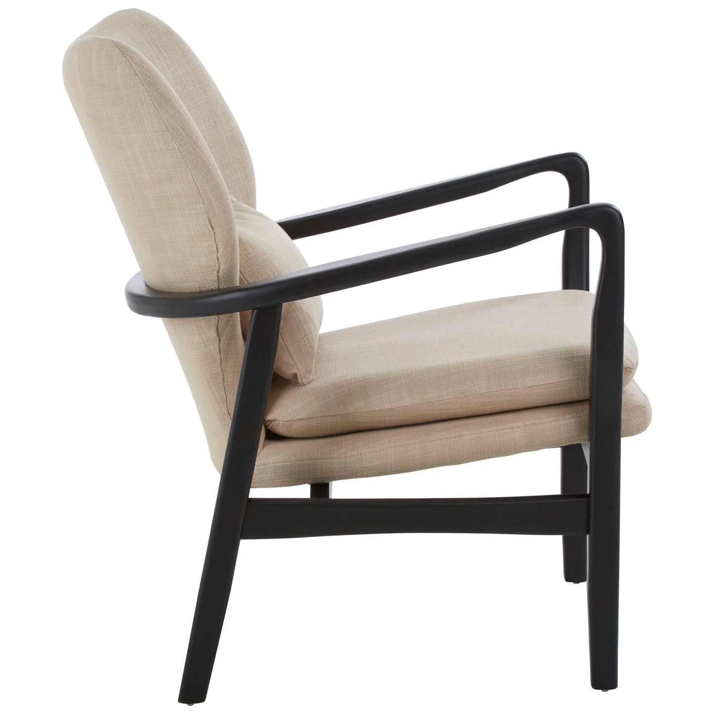 Stockholm Beige Chair With Black Wooden Frame