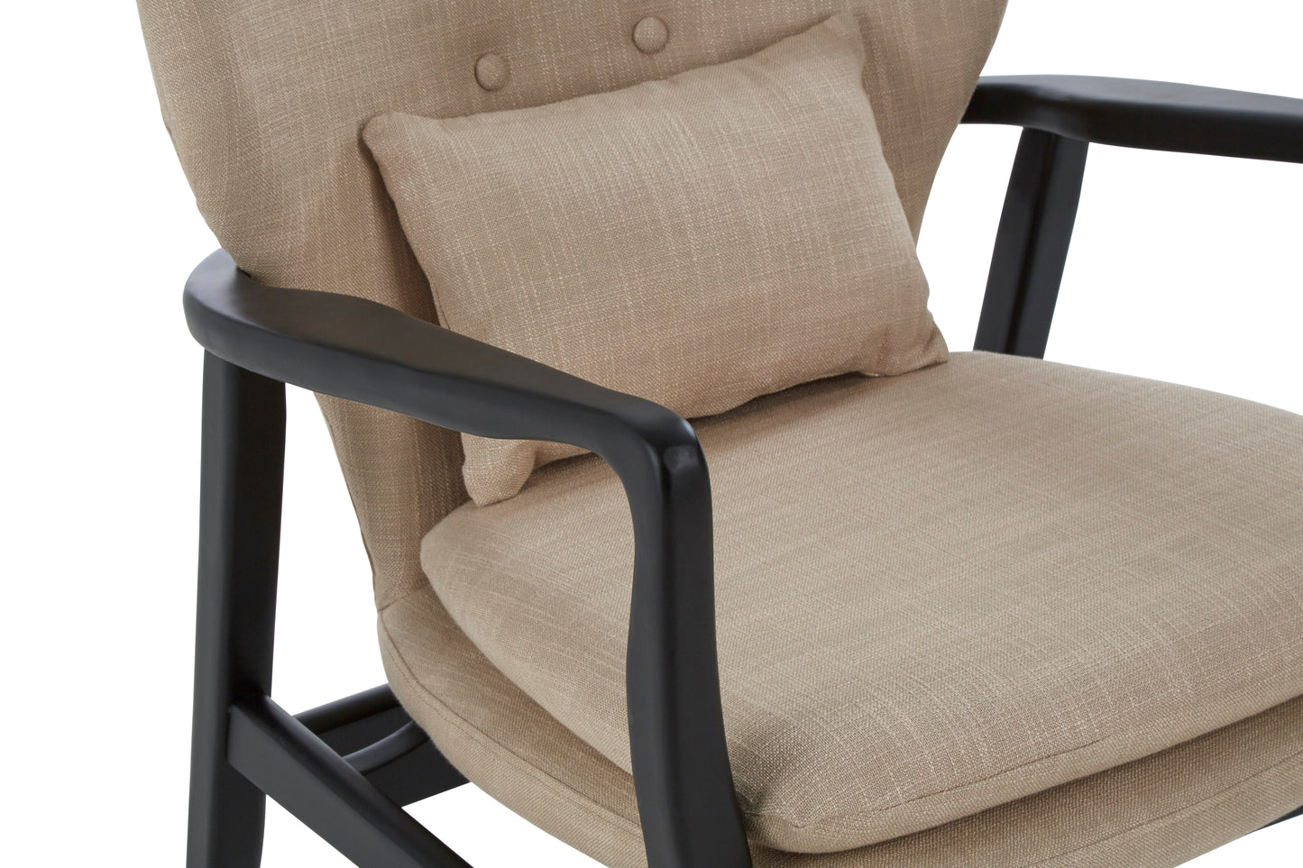 Stockholm Beige Chair With Black Wooden Frame