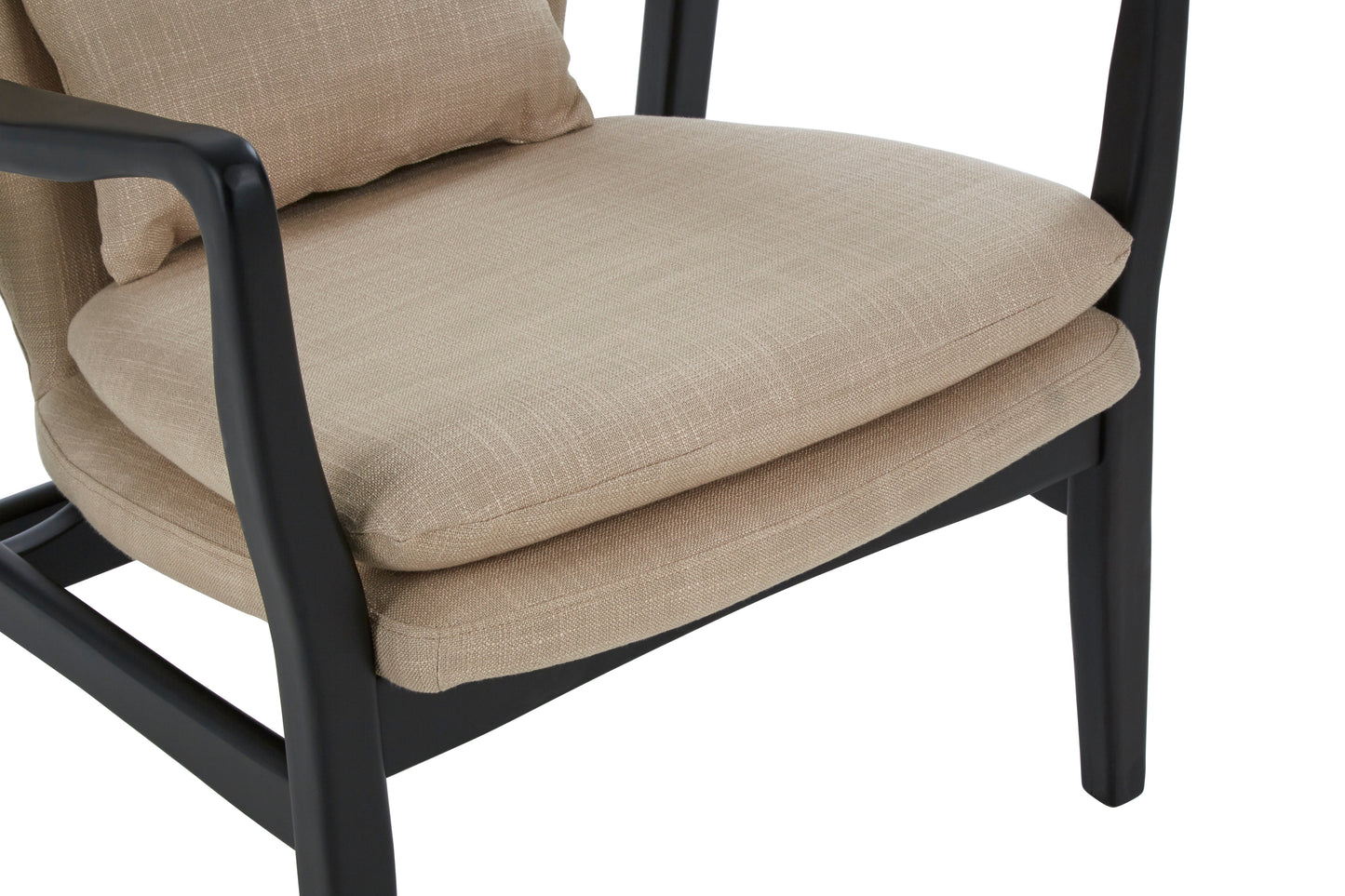 Stockholm Beige Chair With Black Wooden Frame