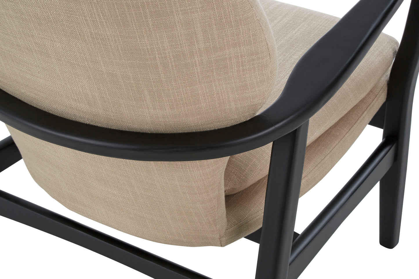 Stockholm Beige Chair With Black Wooden Frame