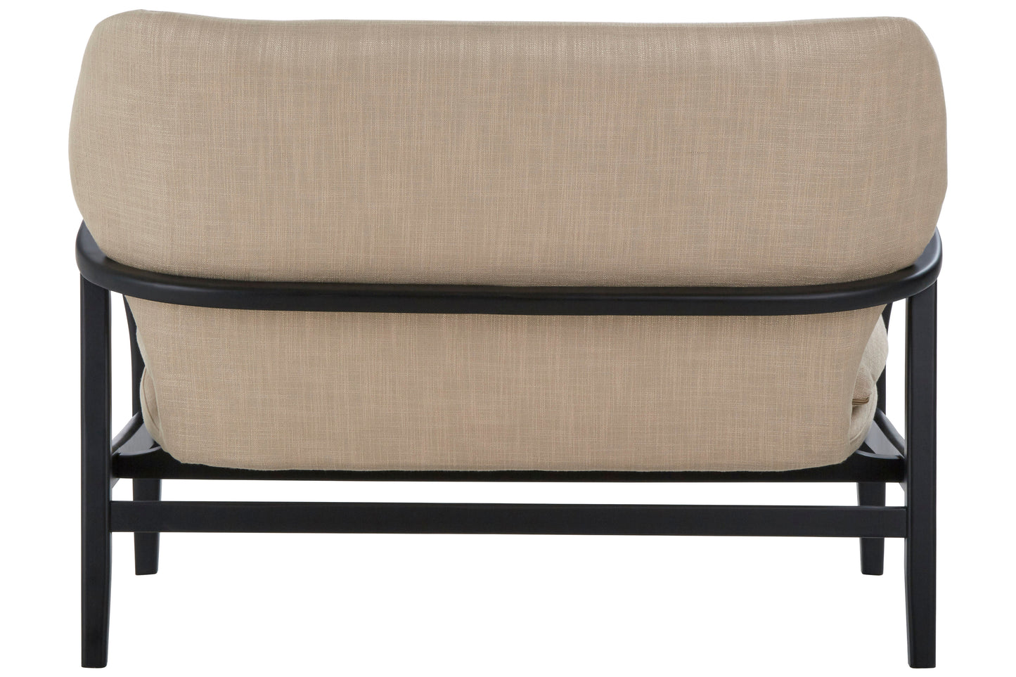 Stockholm 2 Seat Beige Sofa With Black Wood Frame