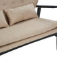 Stockholm 2 Seat Beige Sofa With Black Wood Frame