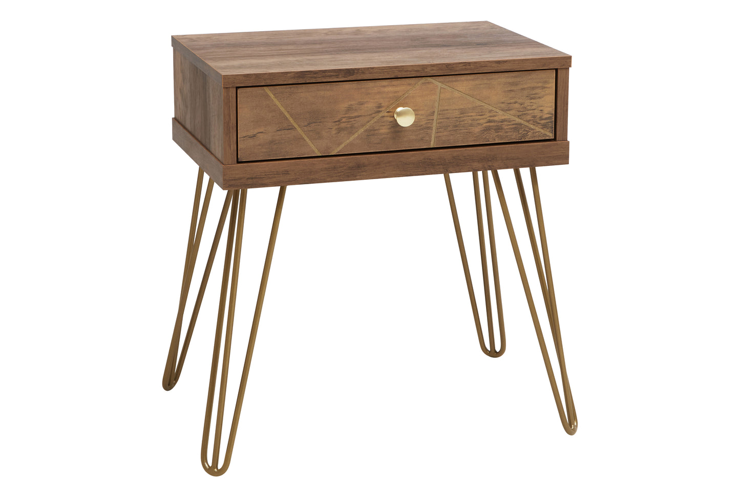 Flori 1 Drawer Draw Side Table with Hairpin Legs