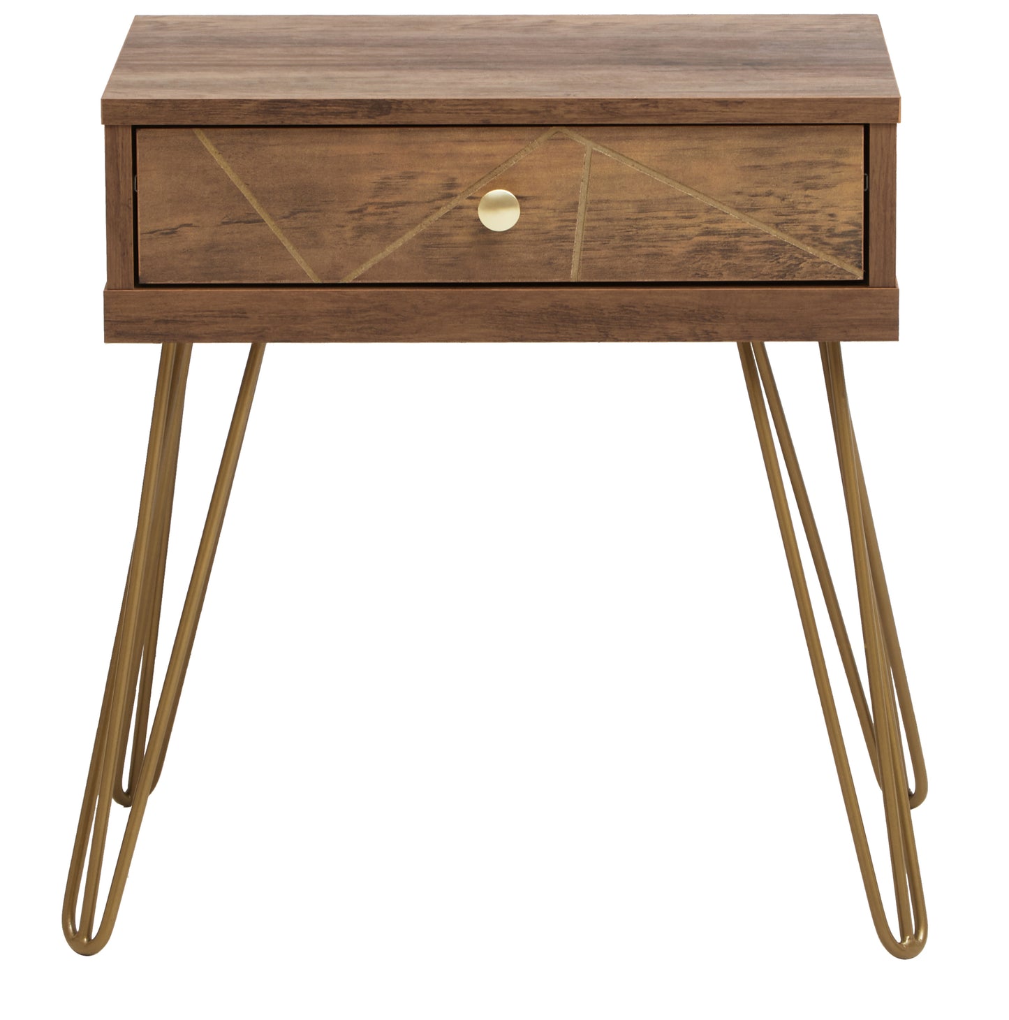 Flori 1 Drawer Draw Side Table with Hairpin Legs