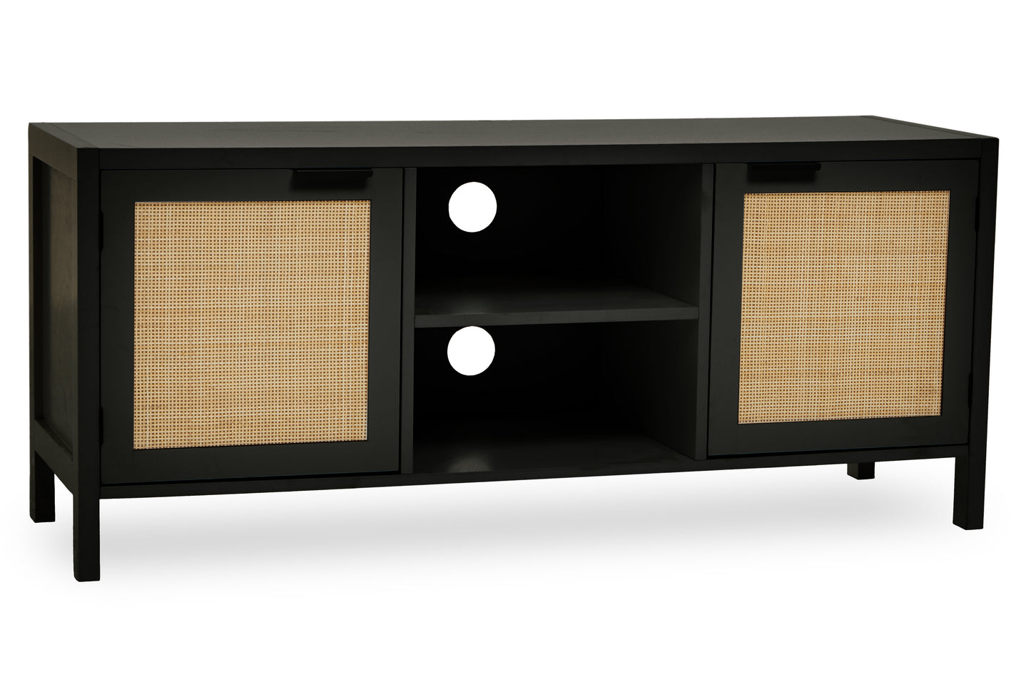 Sherman Black Wood Media Unit