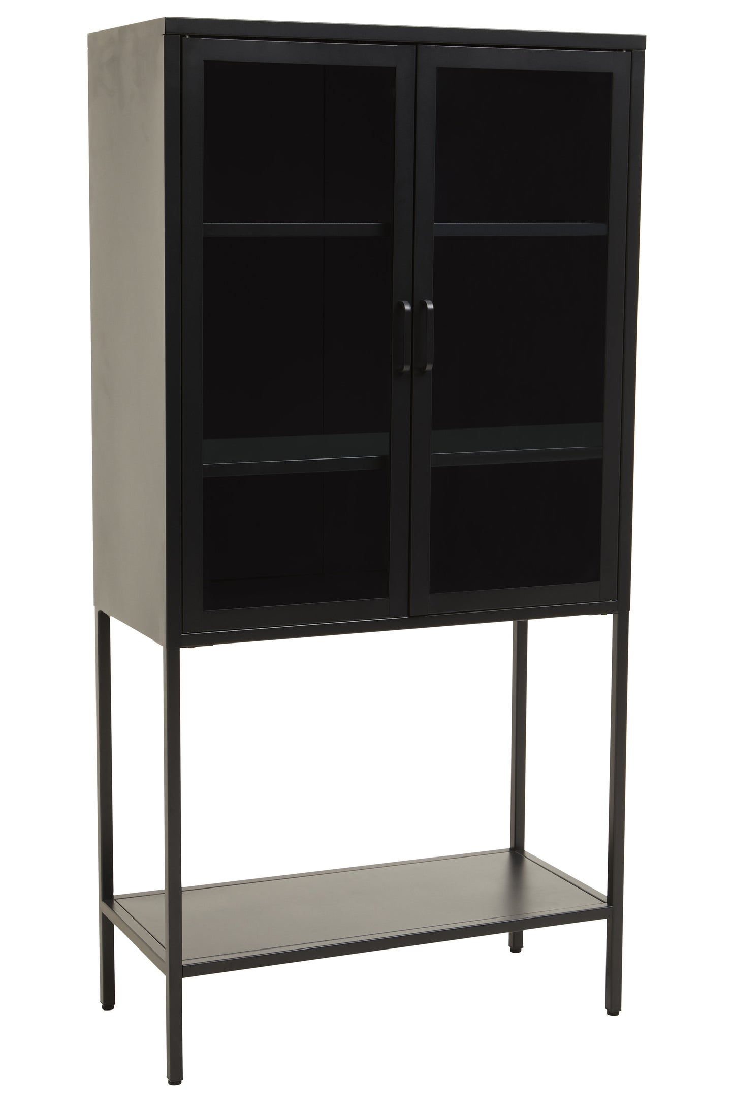 Acier Two Door Black Metal Cabinet