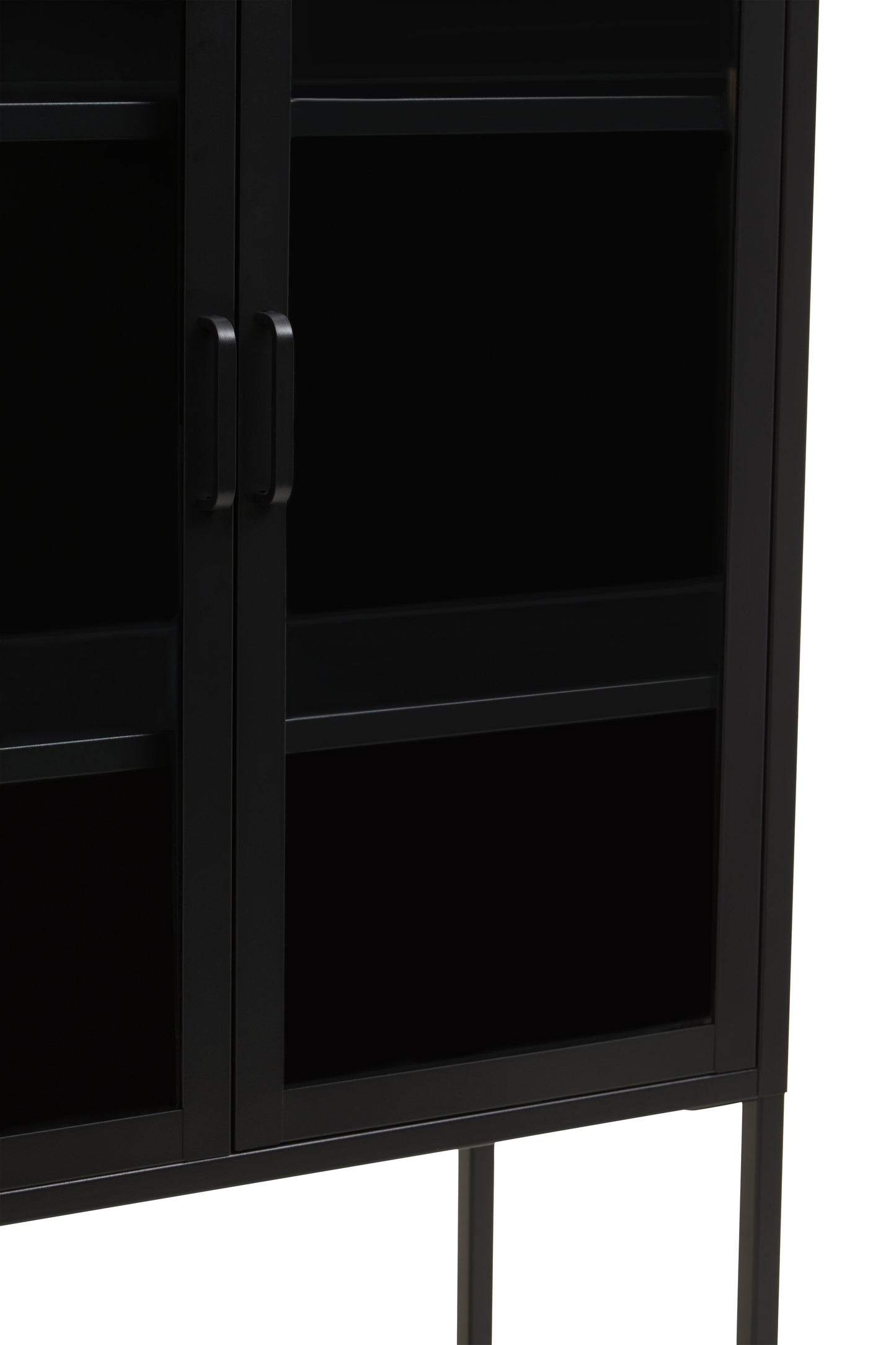 Acier Two Door Black Metal Cabinet