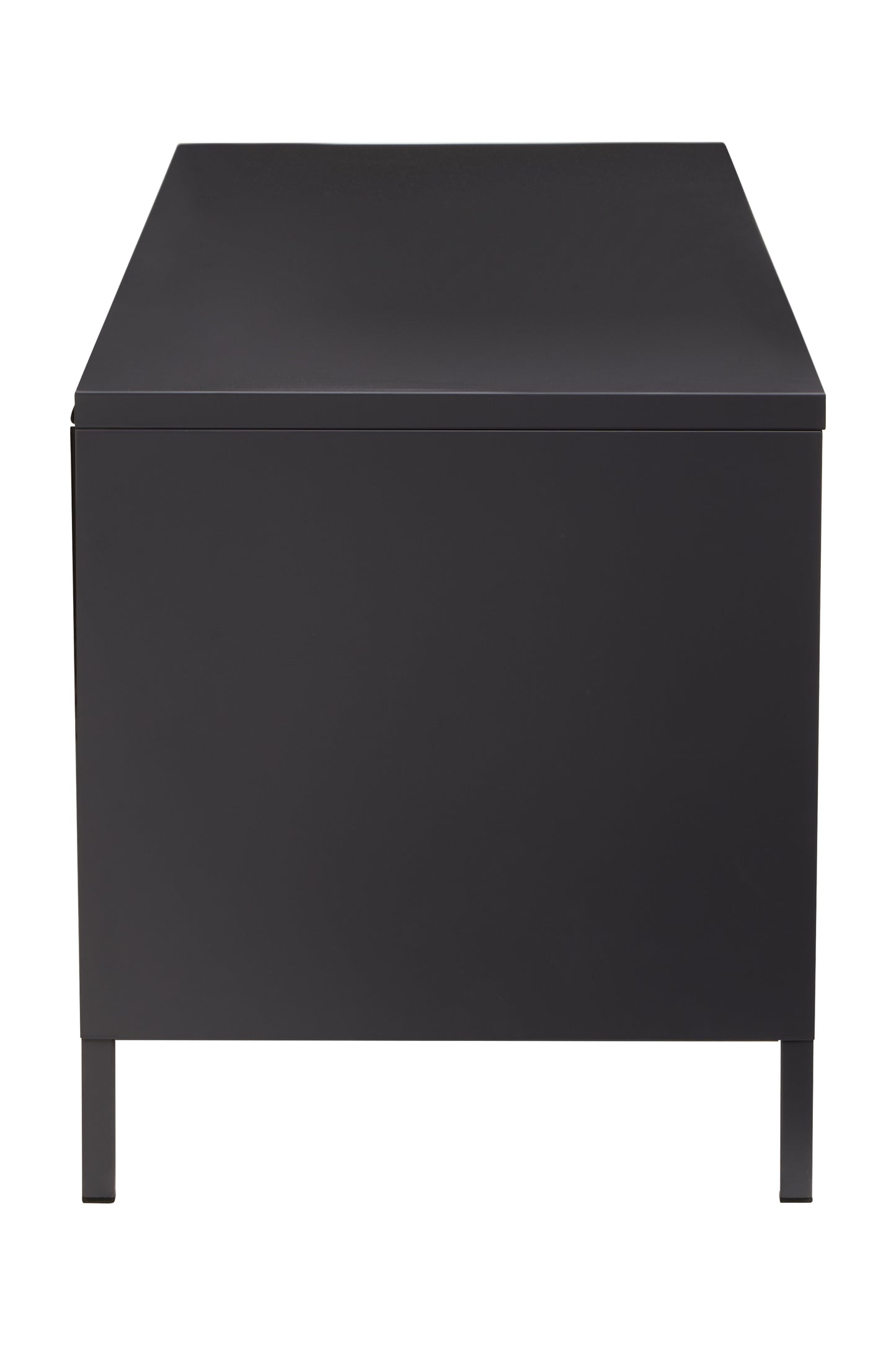 Acier Two Door Black Metal Media Unit