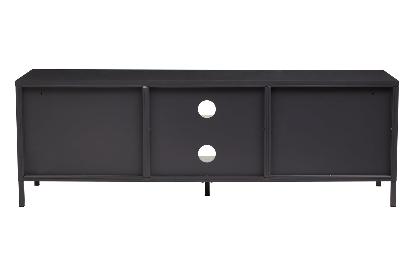 Acier Two Door Black Metal Media Unit