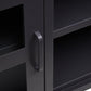 Acier Two Door Black Metal Media Unit