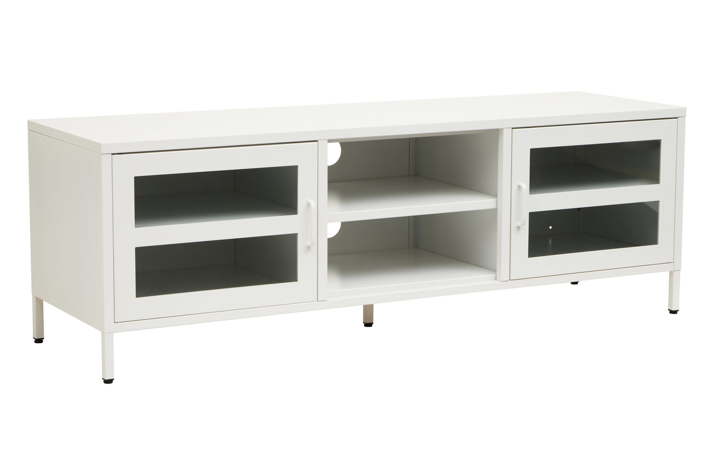 Acier Two Door White Metal Media Unit