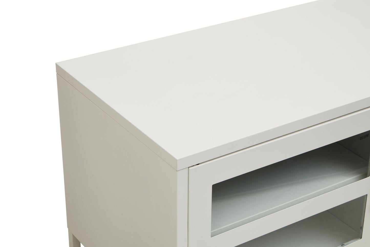 Acier Two Door White Metal Media Unit