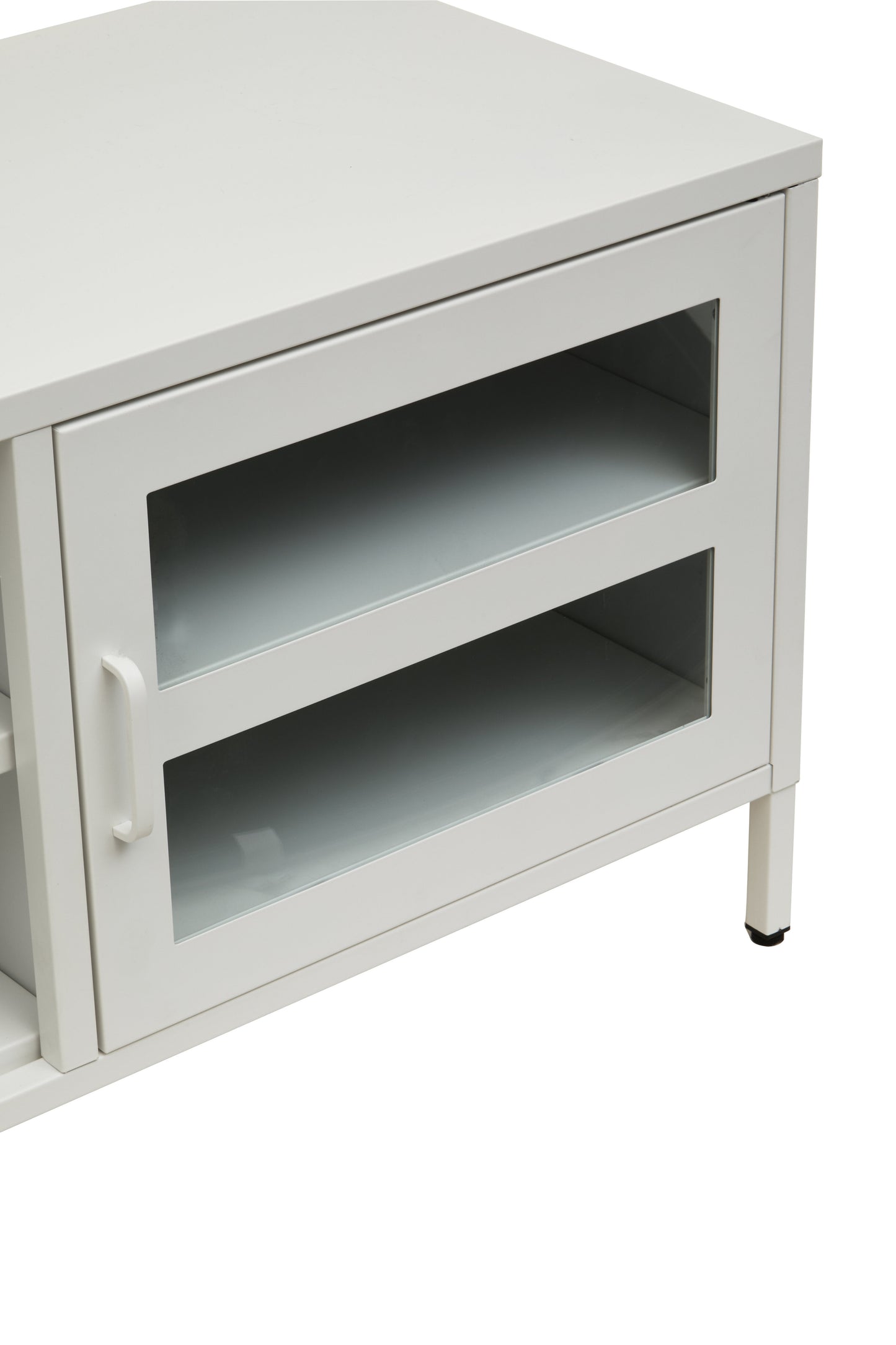 Acier Two Door White Metal Media Unit