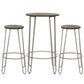 District 3Pc Elm Wood Bar Table And Stool Set