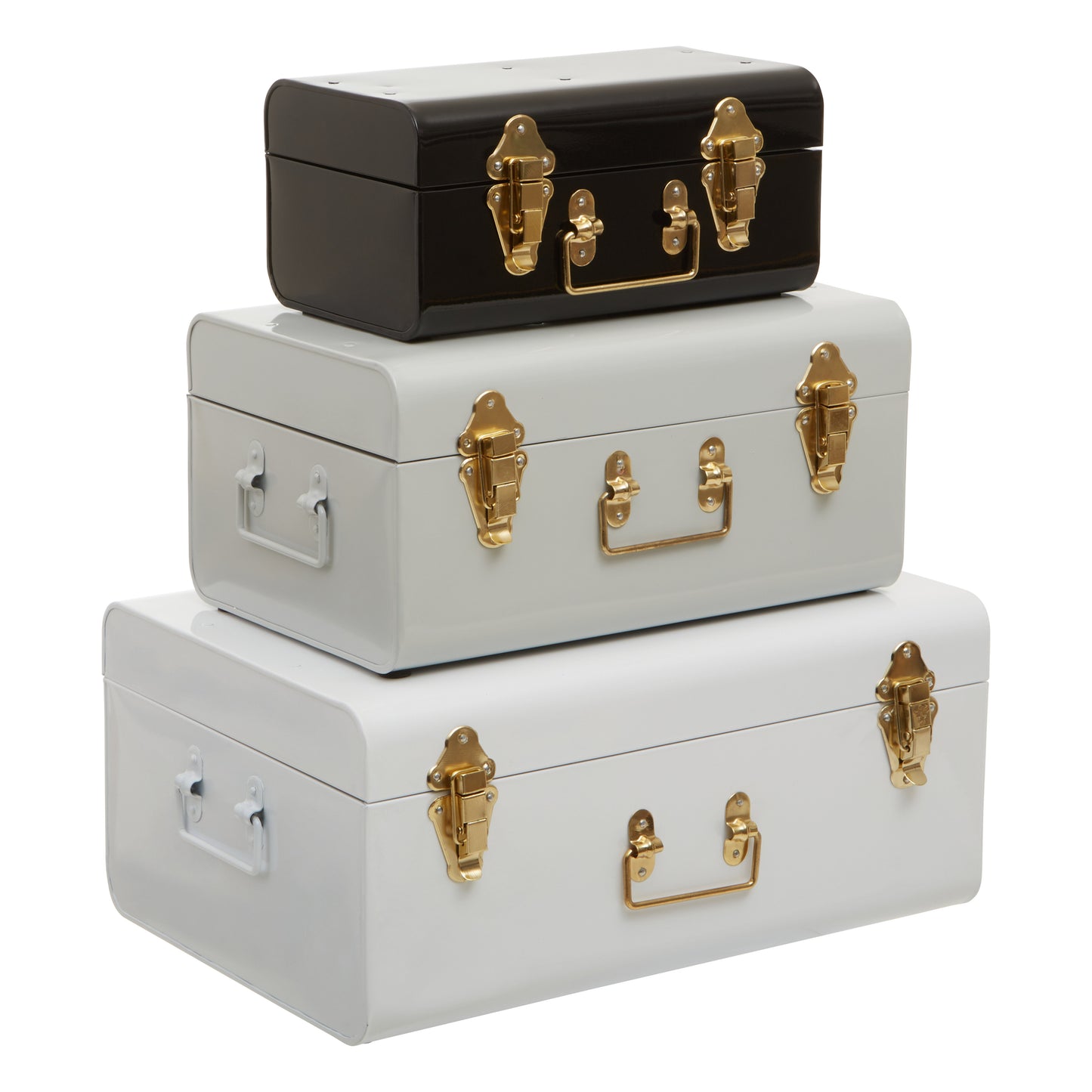 Parley Set Of Three Monochrome Storage Trunks