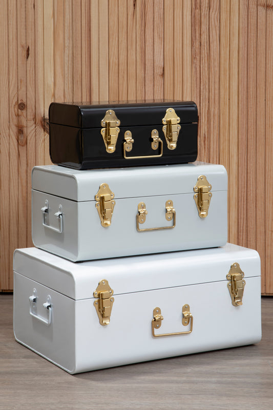 Parley Set Of Three Monochrome Storage Trunks