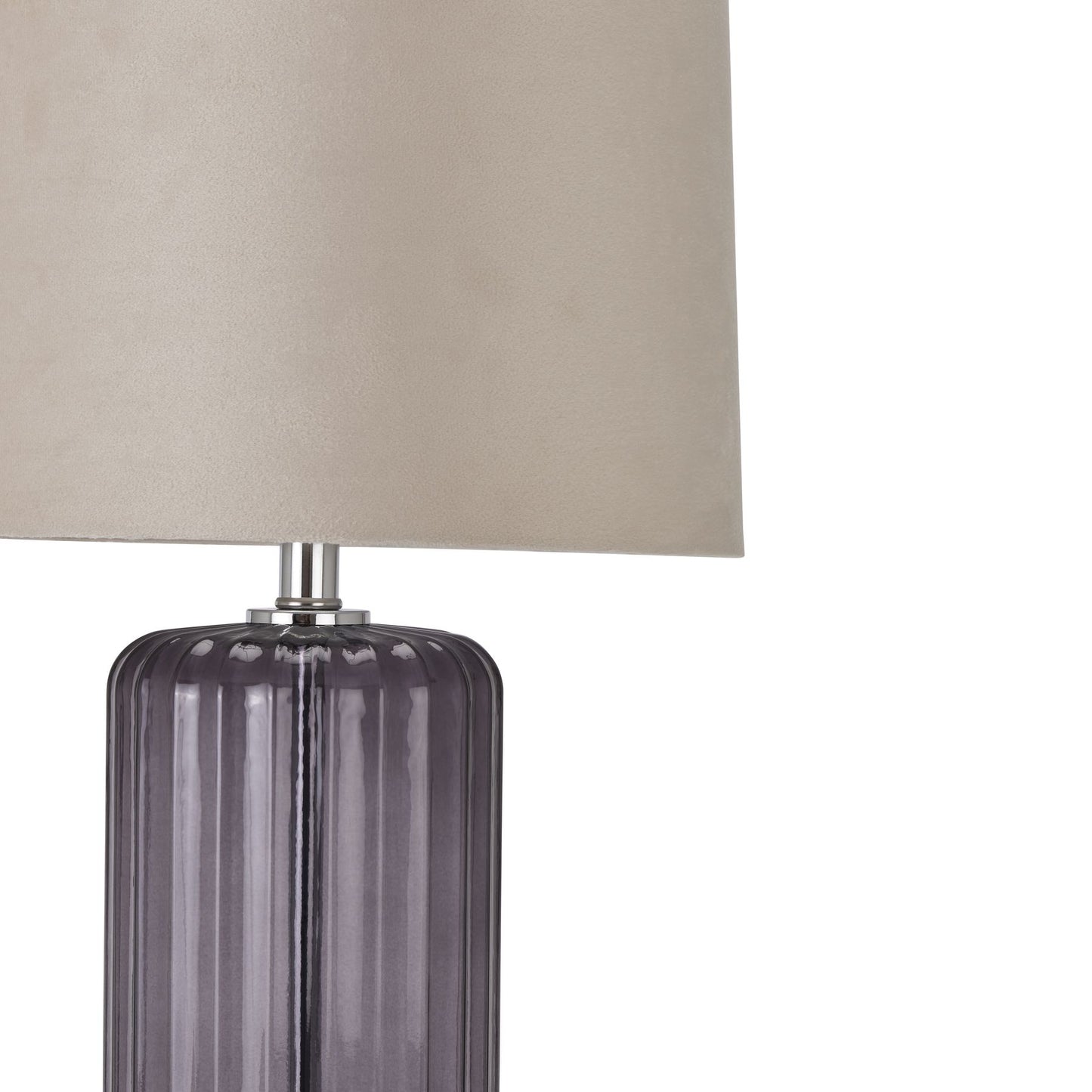 Hill Interiors Alberta Metallic Glass Lamp With Velvet Shade