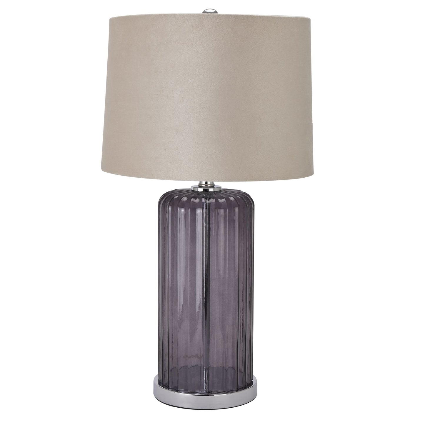 Hill Interiors Alberta Metallic Glass Lamp With Velvet Shade